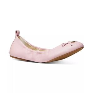 NEW MICHAEL Michael Kors Juliette Blush Pink Leather Barbiecore Ballet Flats